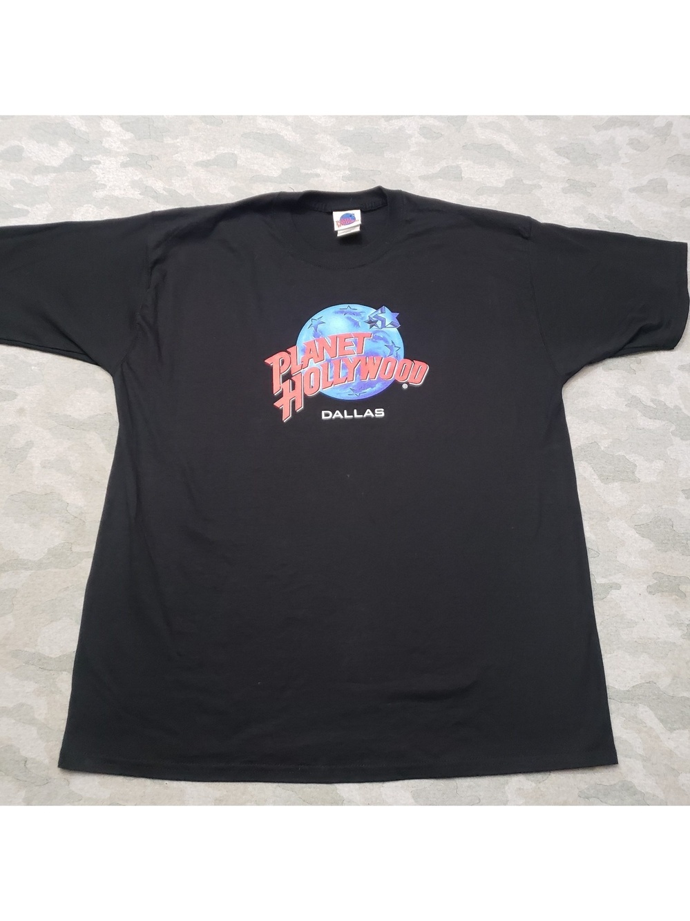 Vintage Planet Hollywood Shirt Mens XL Black Short Sleeve Dallas
